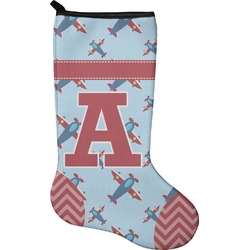 Airplane Theme Holiday Stocking - Neoprene (Personalized)