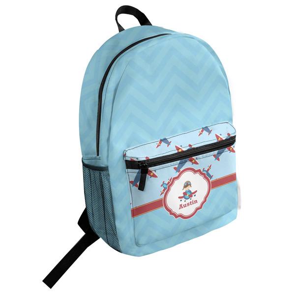 Custom Airplane Theme Student Backpack (Personalized)