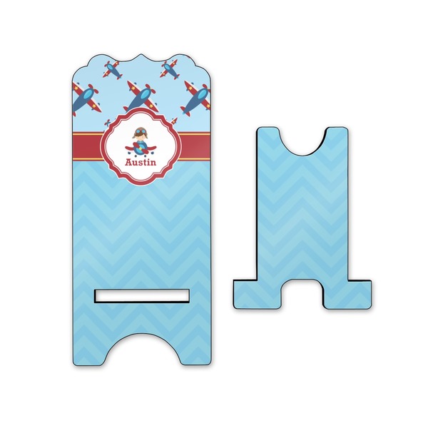 Airplane Theme Stylized Phone Stand - Front & Back - Small