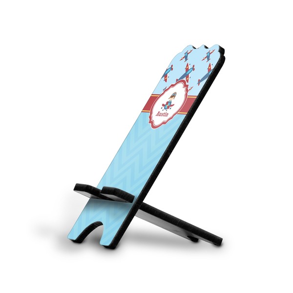 Custom Airplane Theme Stylized Cell Phone Stand - Small w/ Name or Text