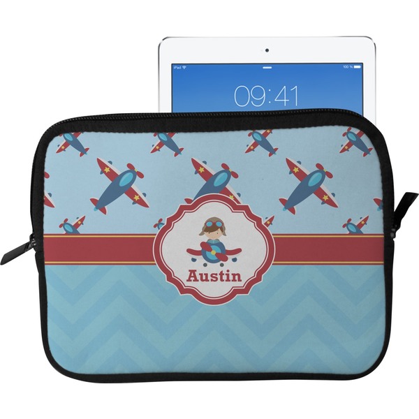 Custom Airplane Theme Tablet Case / Sleeve - Large (Personalized)