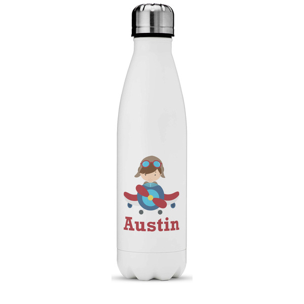 Custom Airplane Theme Water Bottle - 17 oz. - Stainless Steel - Full Color Printing (Personalized)