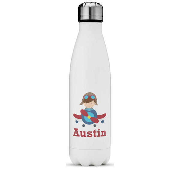 Custom Airplane Theme Water Bottle - 17 oz. - Stainless Steel - Full Color Printing (Personalized)