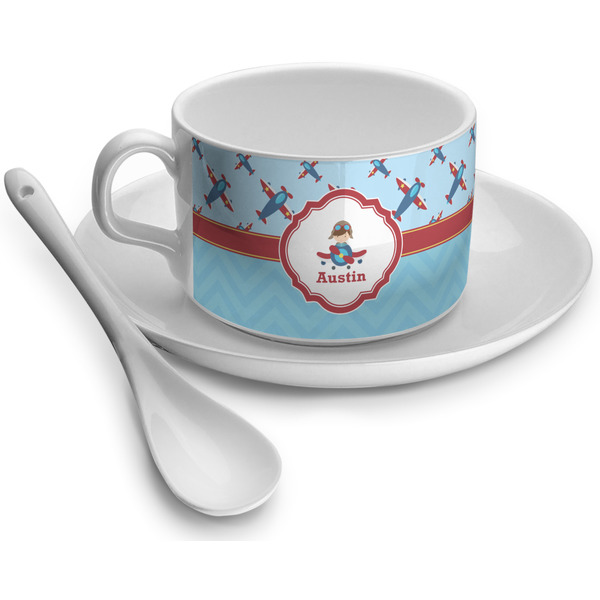 Custom Airplane Theme Tea Cup (Personalized)