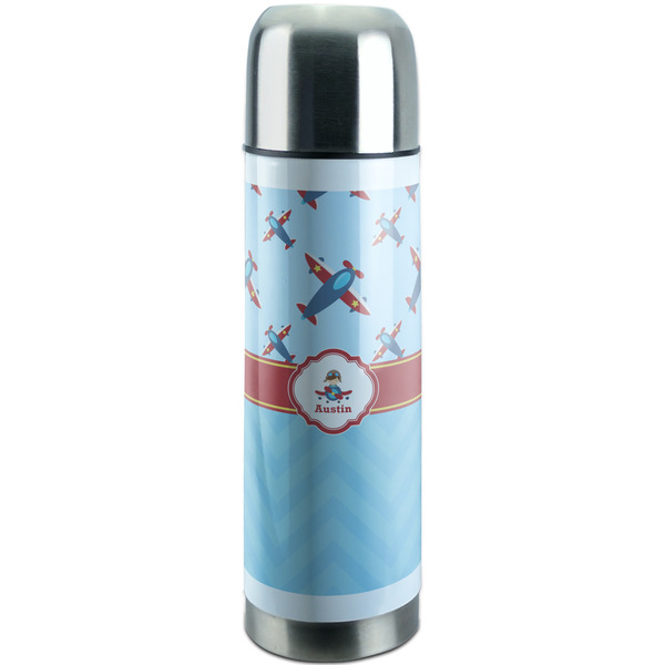 Custom Airplane Theme Stainless Steel Thermos (Personalized)