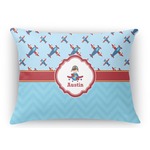 Airplane Theme Rectangular Throw Pillow Case (Personalized)