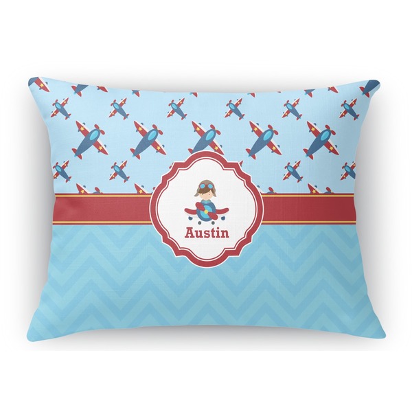 Custom Airplane Theme Rectangular Throw Pillow Case (Personalized)