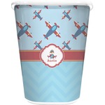 Airplane Theme Waste Basket - Double Sided (White) (Personalized)