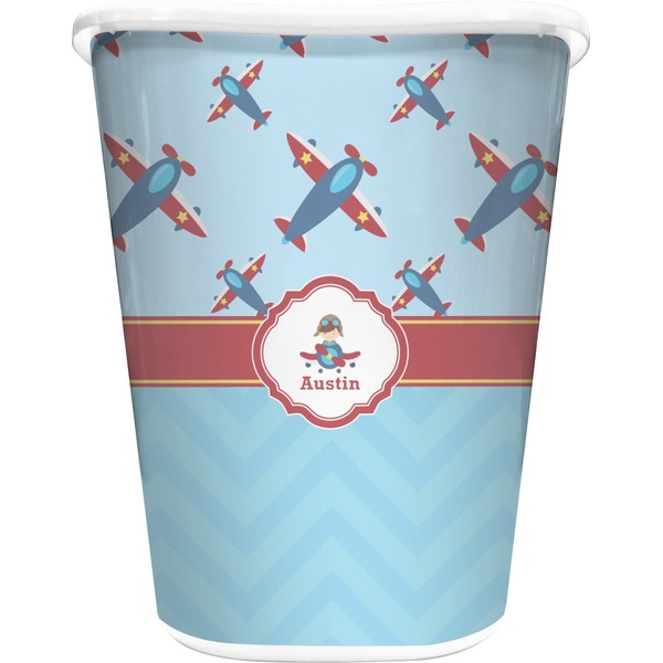 Custom Airplane Theme Waste Basket (Personalized)