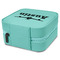 Airplane Theme Travel Jewelry Boxes - Leather - Teal - View from Rear