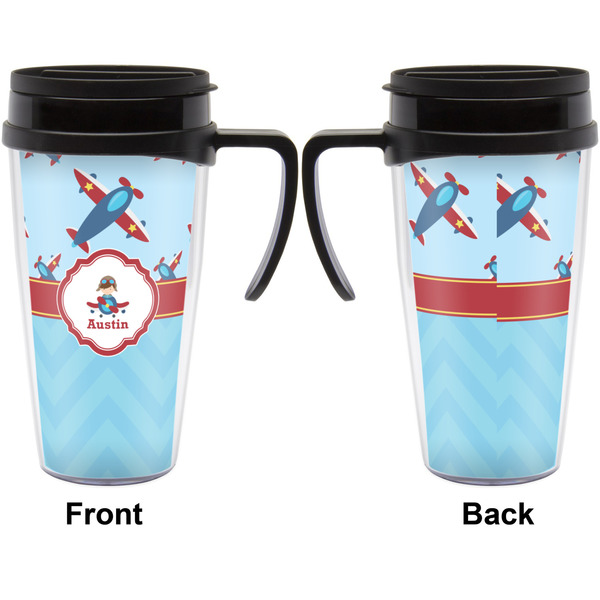 Airplane Theme Travel Mug with Black Handle - Approval