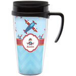 Airplane Theme Acrylic Travel Mug with Handle (Personalized)