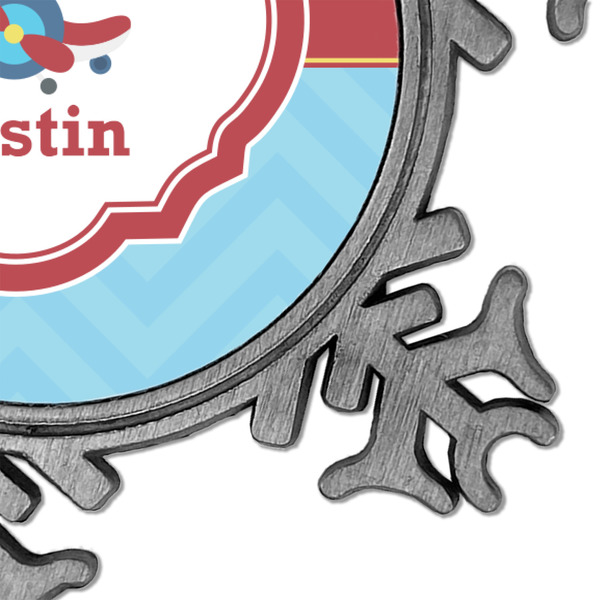 Airplane Theme Vintage Snowflake - Detail