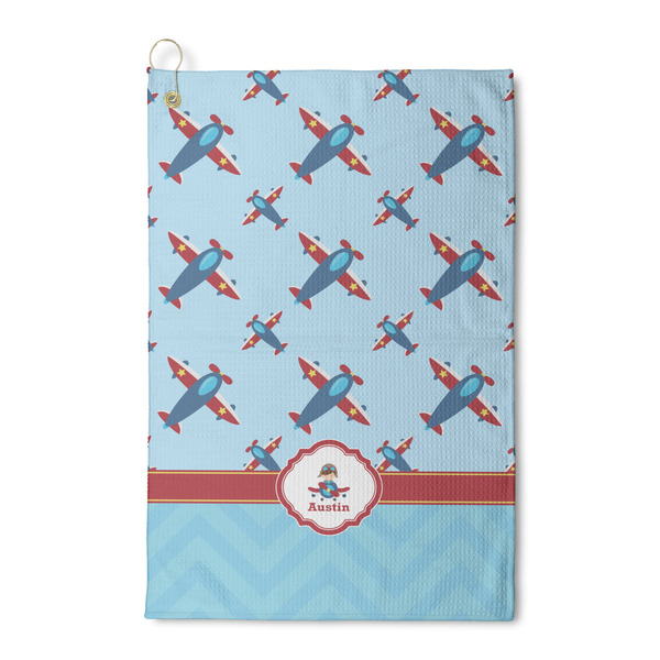 Custom Airplane Theme Waffle Weave Golf Towel (Personalized)