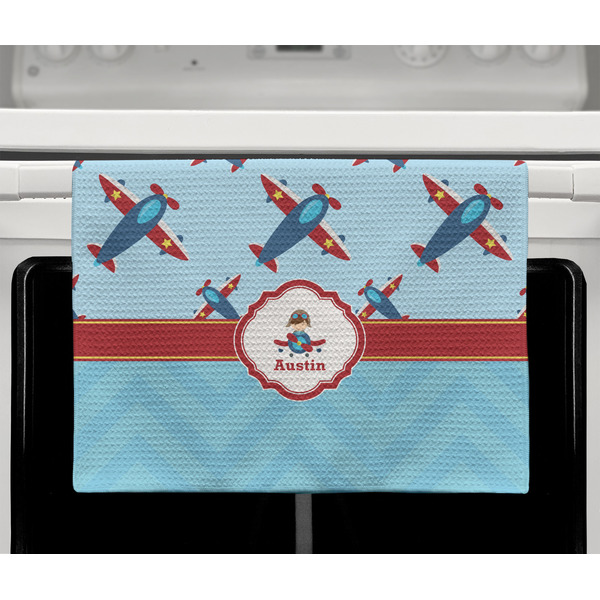 Airplane Theme Waffle Weave Towel - Full Color Print - Lifestyle2 Image