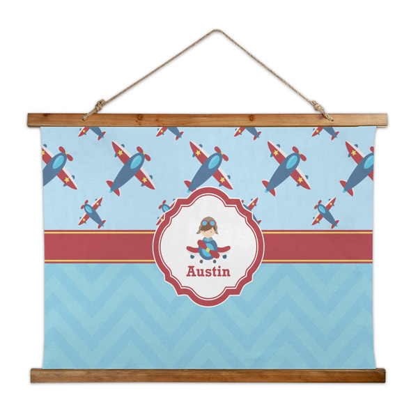 Custom Airplane Theme Wall Hanging Tapestry - Wide (Personalized)