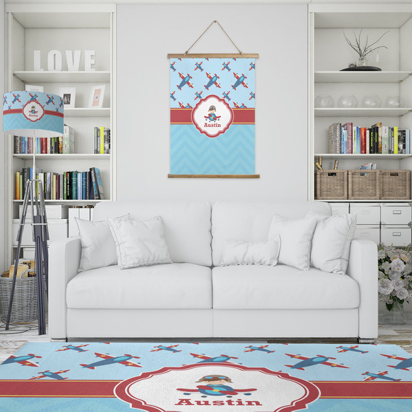 Airplane Theme Wall Hanging Tapestry - Portrait - IN CONTEXT