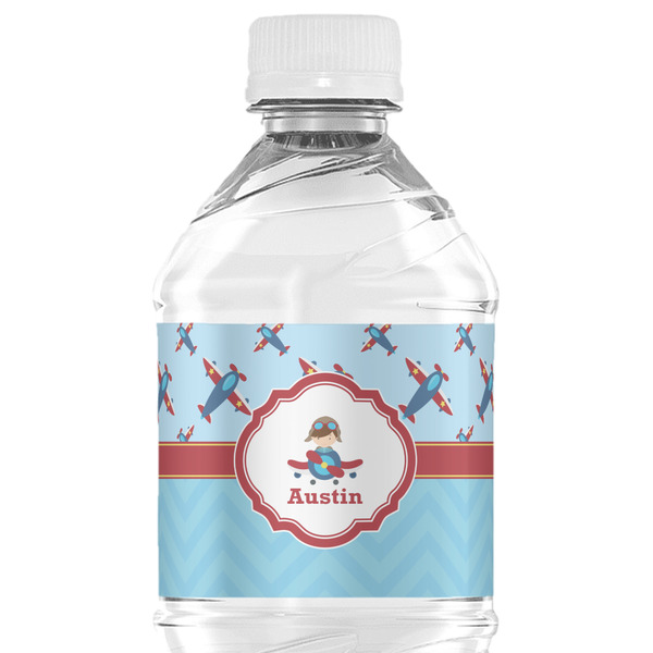 Custom Airplane Theme Water Bottle Labels - Custom Sized (Personalized)