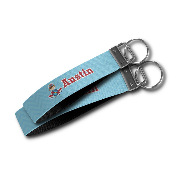 Airplane Theme Webbing Keychain FOBs - Size Comparison