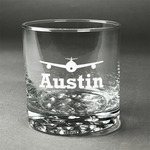 Airplane Theme Whiskey Glass - Engraved (Personalized)