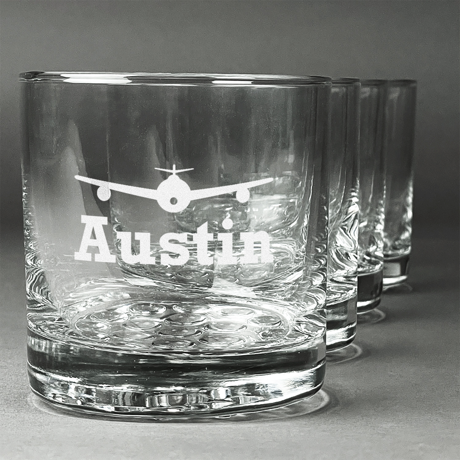 Airplane Theme Whiskey Glasses (Set of 4) (Personalized) - YouCustomizeIt