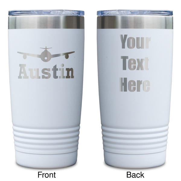 Airplane Theme White Polar Camel Tumbler - 20oz - Double Sided - Approval
