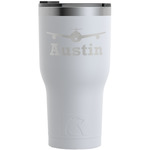 Airplane Theme RTIC Tumbler - White - Engraved Front (Personalized)