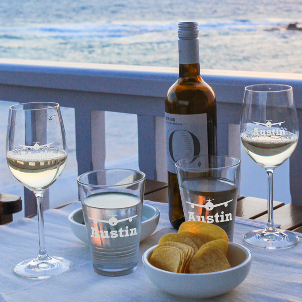 Airplane Theme Wine Glasses - Lifestyle (UPDATE)