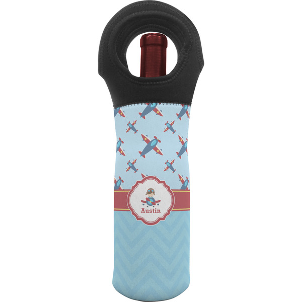 Custom Airplane Theme Wine Tote Bag (Personalized)