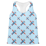 Airplane Theme Womens Racerback Tank Top - Large