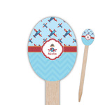 Airplane Theme Oval Wooden Food Picks (Personalized)