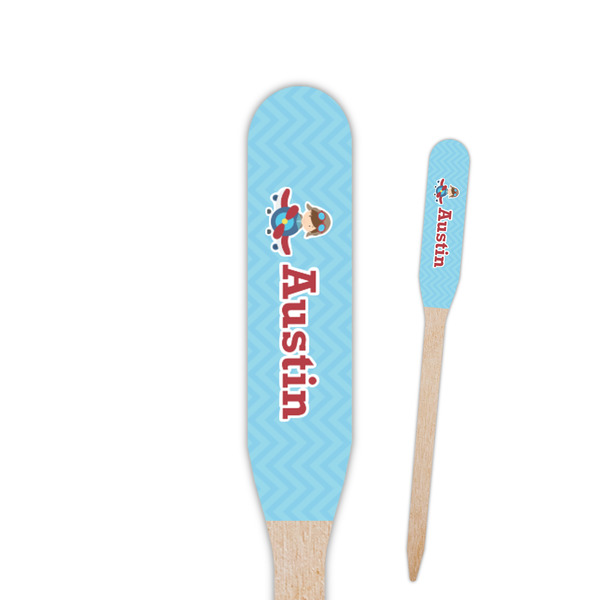 Custom Airplane Theme Paddle Wooden Food Picks (Personalized)