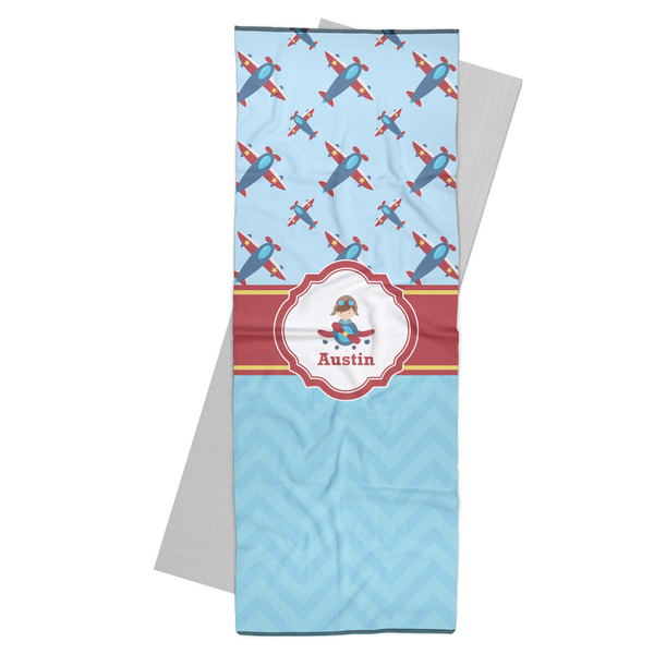 Custom Airplane Theme Yoga Mat Towel (Personalized)
