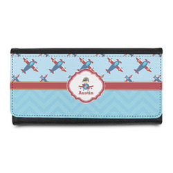 Airplane Theme Leatherette Ladies Wallet (Personalized)