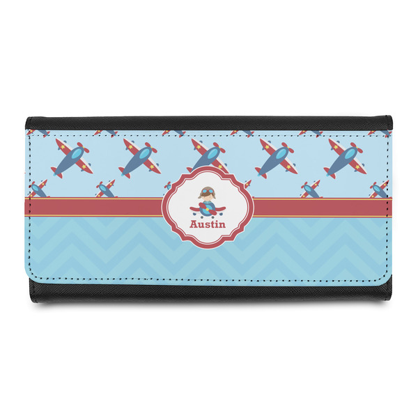 Custom Airplane Theme Leatherette Ladies Wallet (Personalized)