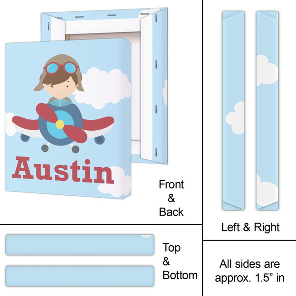 Airplane & Pilot 11x14 - Canvas Print - Approval