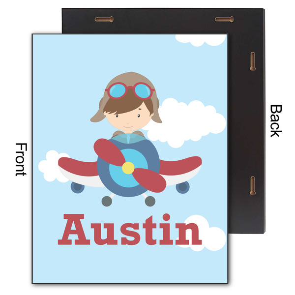 Airplane & Pilot 11x14 Wood Print - Front & Back View