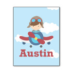 Airplane & Pilot Wood Print - 11x14 (Personalized)
