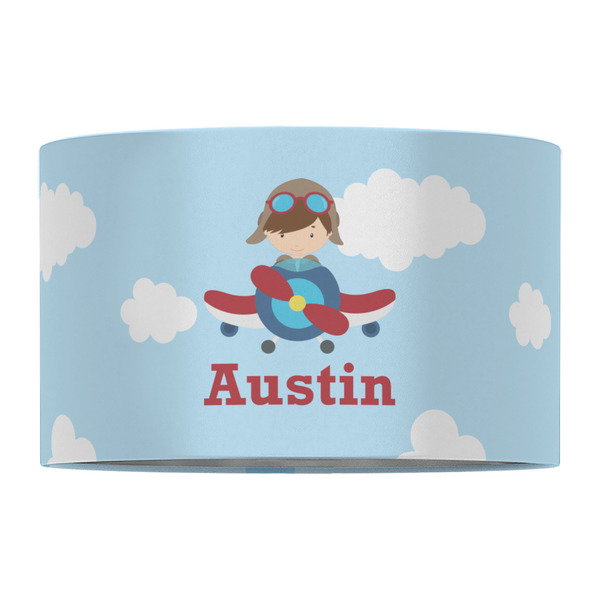 Airplane & Pilot 12" Drum Lampshade - FRONT (Fabric)