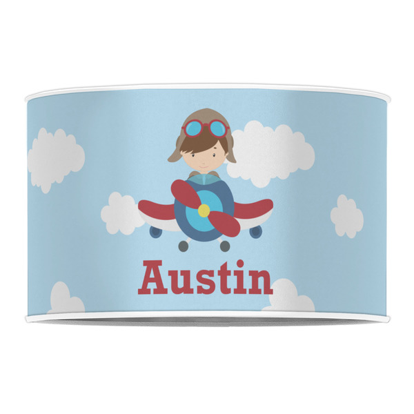 Airplane & Pilot 12" Drum Lampshade - FRONT (Poly Film)