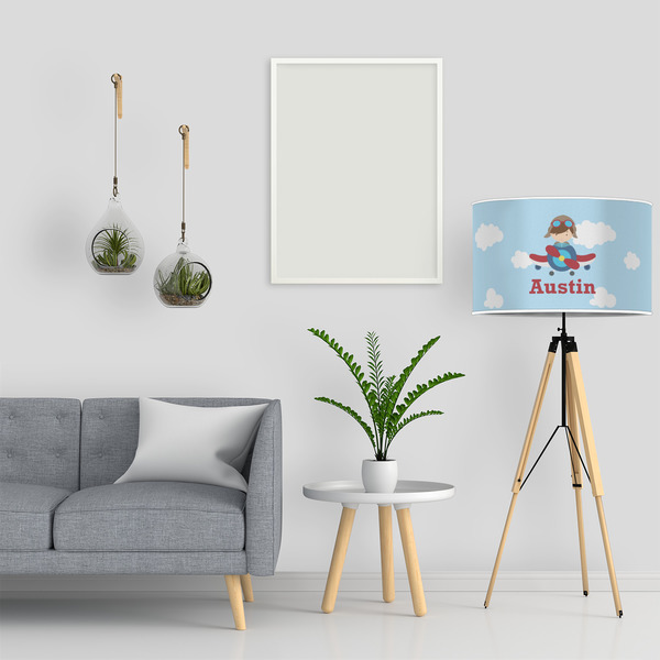 Airplane & Pilot 12" Drum Lampshade - LIFESTYLE