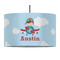 Airplane & Pilot 12" Drum Pendant Lamp - Fabric (Personalized)