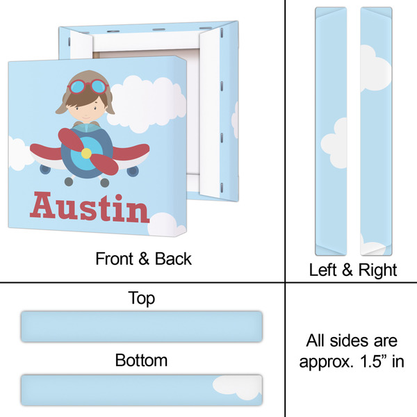 Airplane & Pilot 12x12 - Canvas Print - Approval