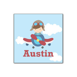 Airplane & Pilot Wood Print - 12x12 (Personalized)