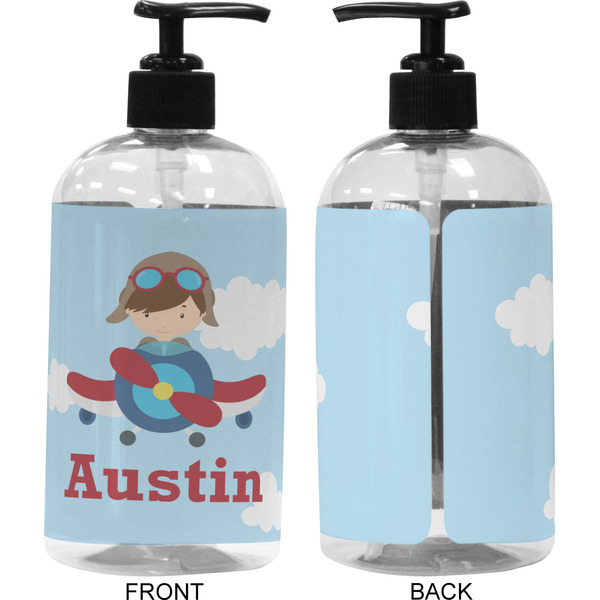 Airplane & Pilot 16 oz Plastic Liquid Dispenser (Approval)