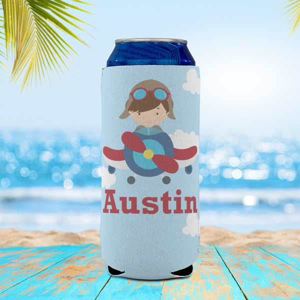 Airplane & Pilot 16oz Can Sleeve - LIFESTYLE