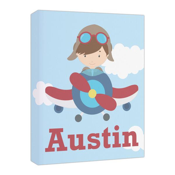 Custom Airplane & Pilot Canvas Print - 16x20 (Personalized)