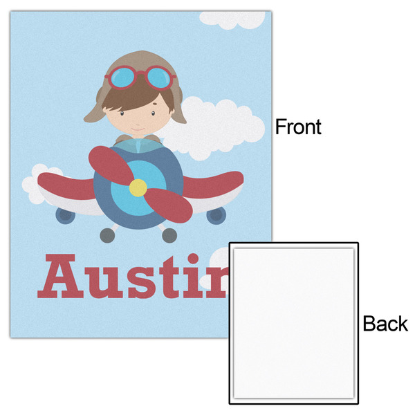 Airplane & Pilot 16x20 - Matte Poster - Front & Back