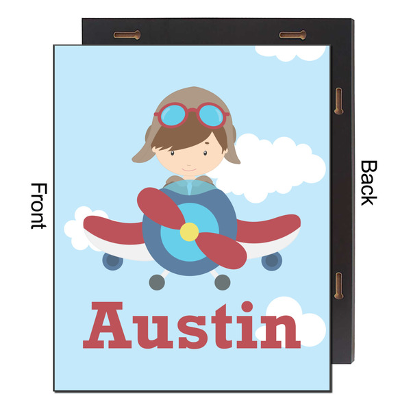 Airplane & Pilot 16x20 Wood Print - Front & Back View