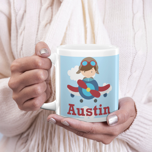 Airplane & Pilot 20oz Coffee Mug - LIFESTYLE